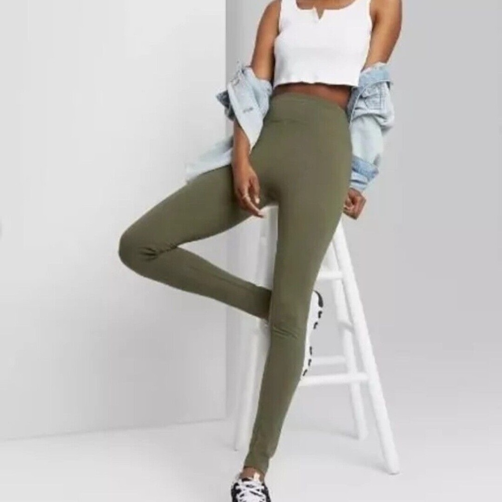 Olive High-Waisted Leggings